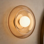 GV Modern Glass Sconce Brown Glass Wall Light