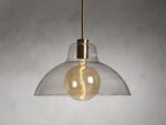 GV Glass Pendant Light Bauer Dome with Bulb