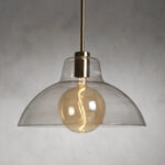 GV Glass Pendant Light Bauer Dome with Bulb