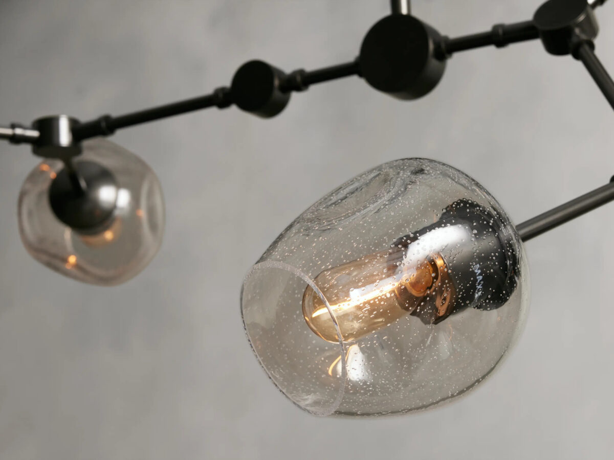 GV Noella Bronze Chandelier with Glass Globe Shades - Image 4