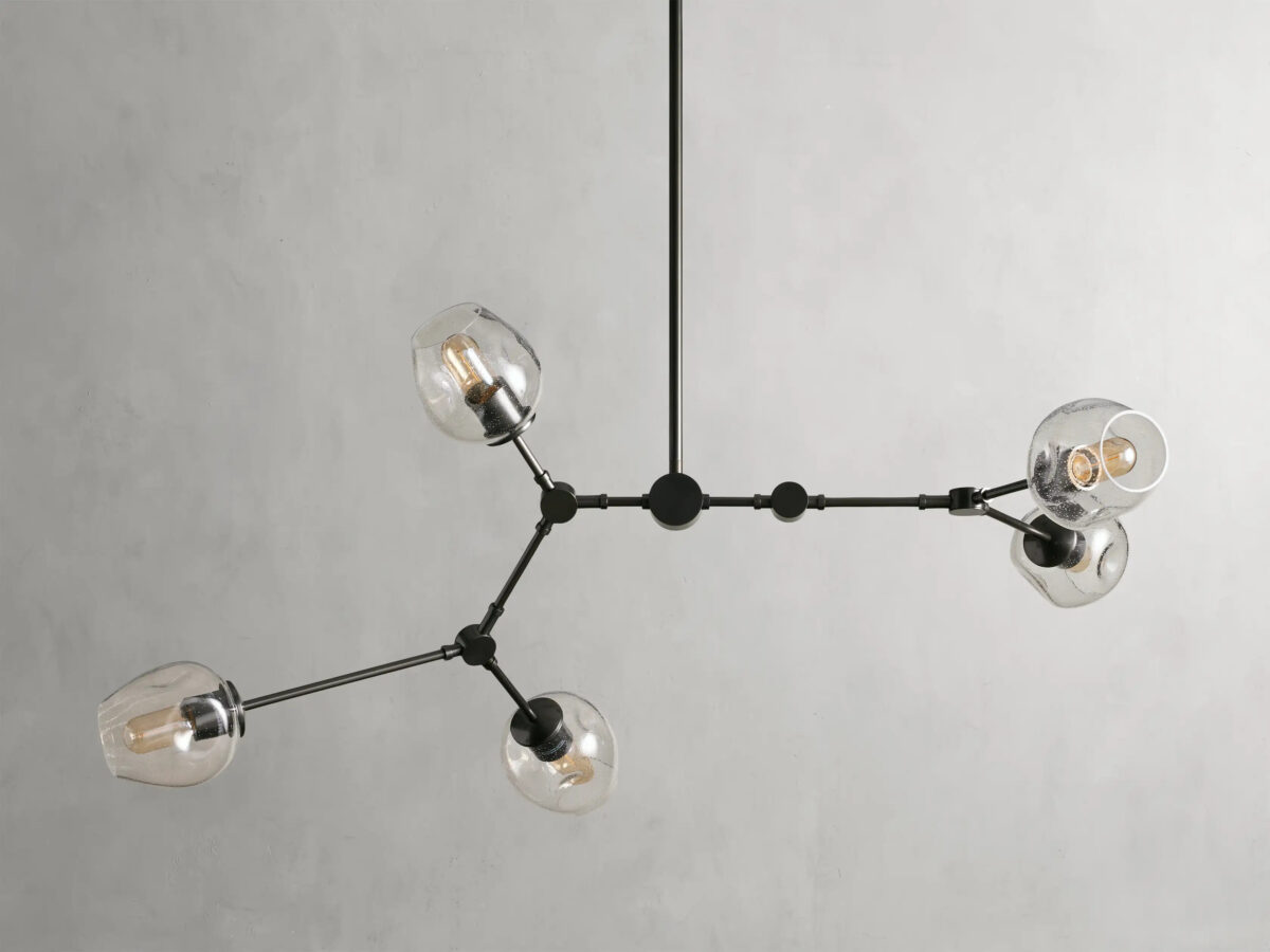 GV Noella Bronze Chandelier with Glass Globe Shades - Image 2