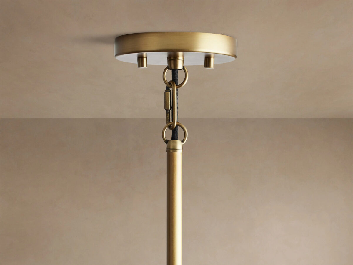 GV Brass Glass Pendant with Clear Fluted Shade - Image 4