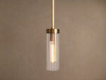 GV Brass Glass Pendant with Clear Fluted Shade