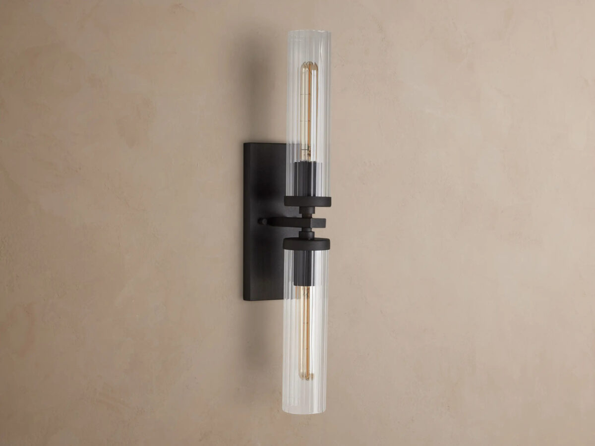 GV Andreas Fluted Glass Sconce Double Wall Light - Image 7