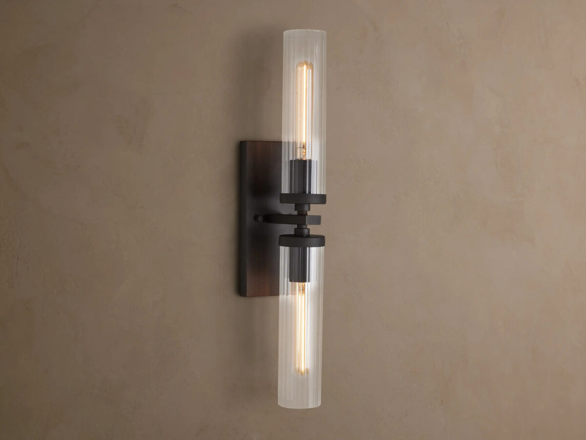 GV Andreas Fluted Glass Sconce Double Wall Light - Image 6