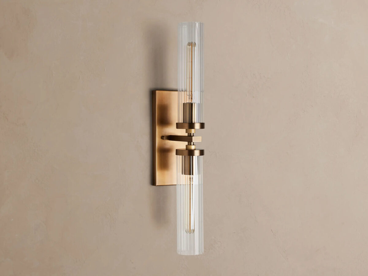 GV Andreas Fluted Glass Sconce Double Wall Light - Image 5
