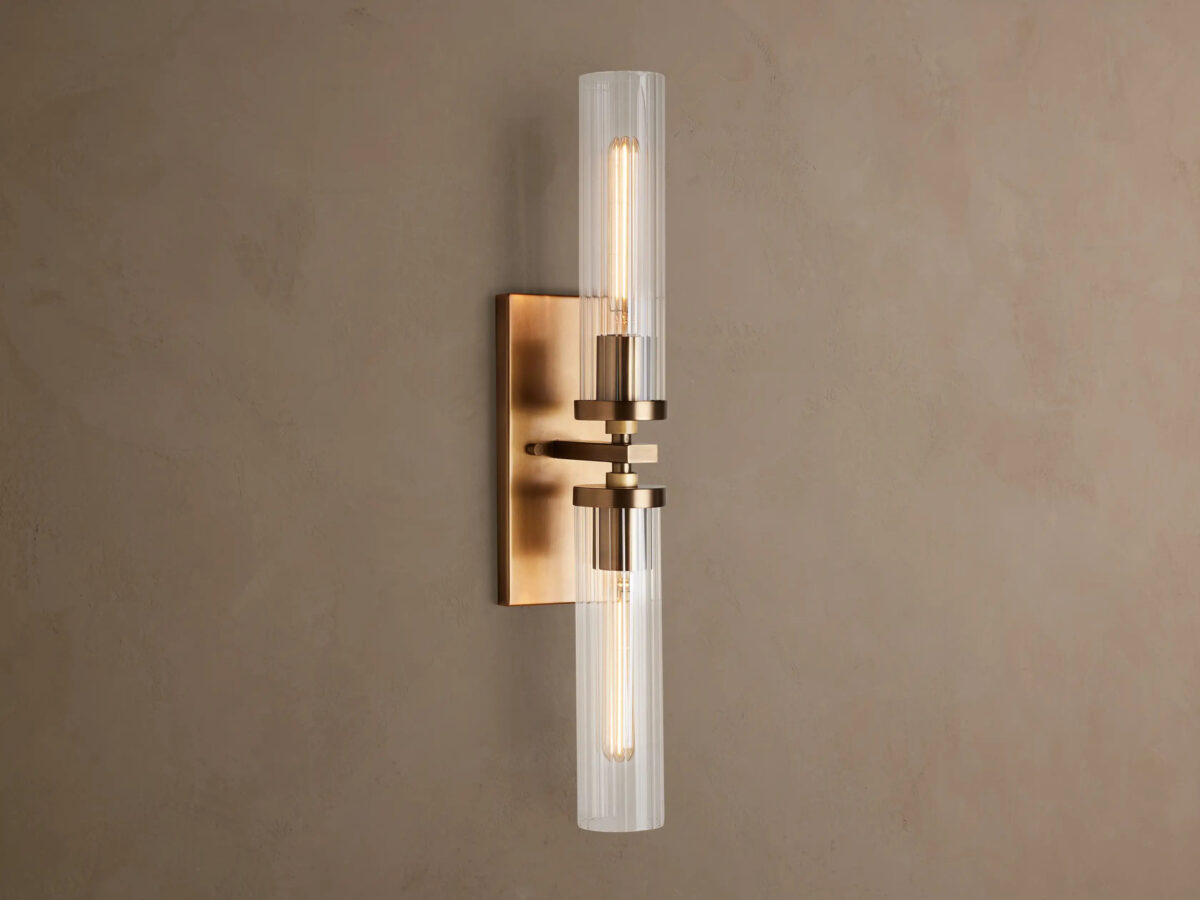 GV Andreas Fluted Glass Sconce Double Wall Light - Image 4