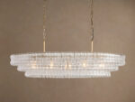 GV Glass Chandelier Ghiaccio Oval Green Bronze 54 Inch - Image 39