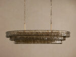 GV Glass Chandelier Ghiaccio Oval Green Bronze 54 Inch - Image 26