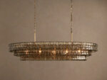 GV Glass Chandelier Ghiaccio Oval Green Bronze 54 Inch - Image 25