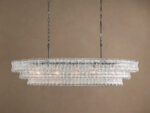 GV Glass Chandelier Ghiaccio Oval Green Bronze 54 Inch - Image 32