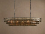 GV Glass Chandelier Ghiaccio Oval Green Bronze 54 Inch - Image 17