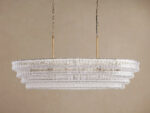 GV Glass Chandelier Ghiaccio Oval Green Bronze 54 Inch - Image 44