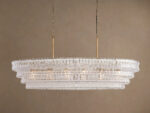 GV Glass Chandelier Ghiaccio Oval Green Bronze 54 Inch - Image 43