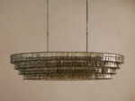 GV Glass Chandelier Ghiaccio Oval Green Bronze 54 Inch - Image 22