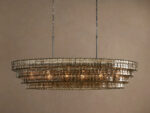 GV Glass Chandelier Ghiaccio Oval Green Bronze 54 Inch - Image 21