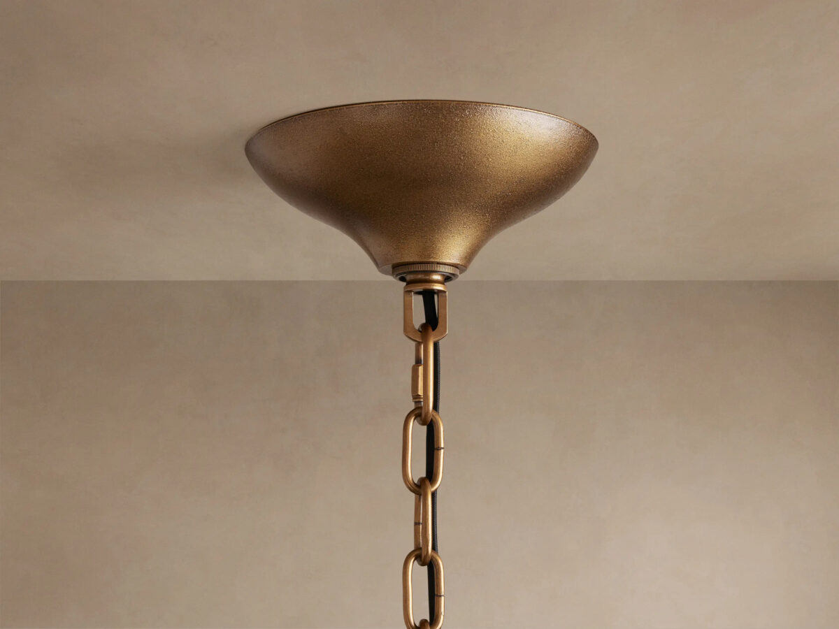 GV Neve Round Glass Chandelier in Brass - Image 6