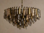 GV Neve Round Glass Chandelier in Brass - Image 3