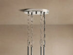 GV Nickel Chandelier 12 Light Round Glass Shade Fixture - Image 4