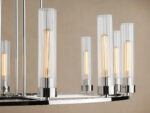 GV Nickel Chandelier 12 Light Round Glass Shade Fixture - Image 3