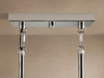 GV Nickel Chandelier with Linear Ribbed Glass Shades - Image 4