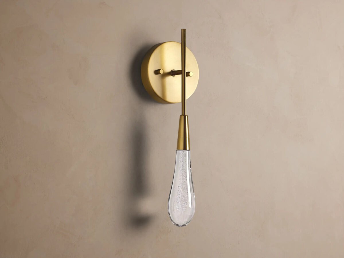 GV Soltaire Brass Glass Sconce LED Wall Light - Image 2