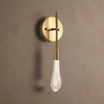 GV Soltaire Brass Glass Sconce LED Wall Light