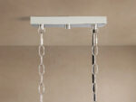 GV Nickel Chandelier with Linear Ribbed Glass Shades - Image 8