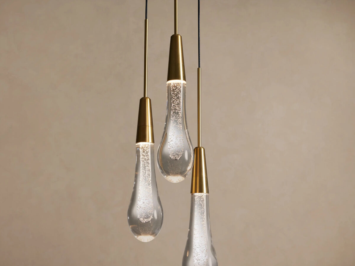 GV Soltaire Brass Glass Pendant Cluster Light - Image 3