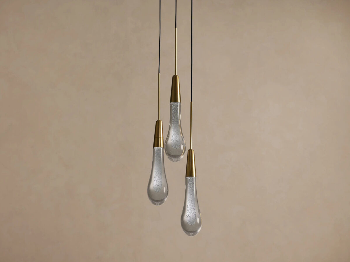 GV Soltaire Brass Glass Pendant Cluster Light - Image 2