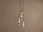 GV Soltaire Brass Glass Pendant Cluster Light