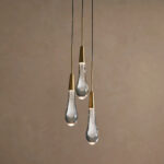 GV Soltaire Brass Glass Pendant Cluster Light