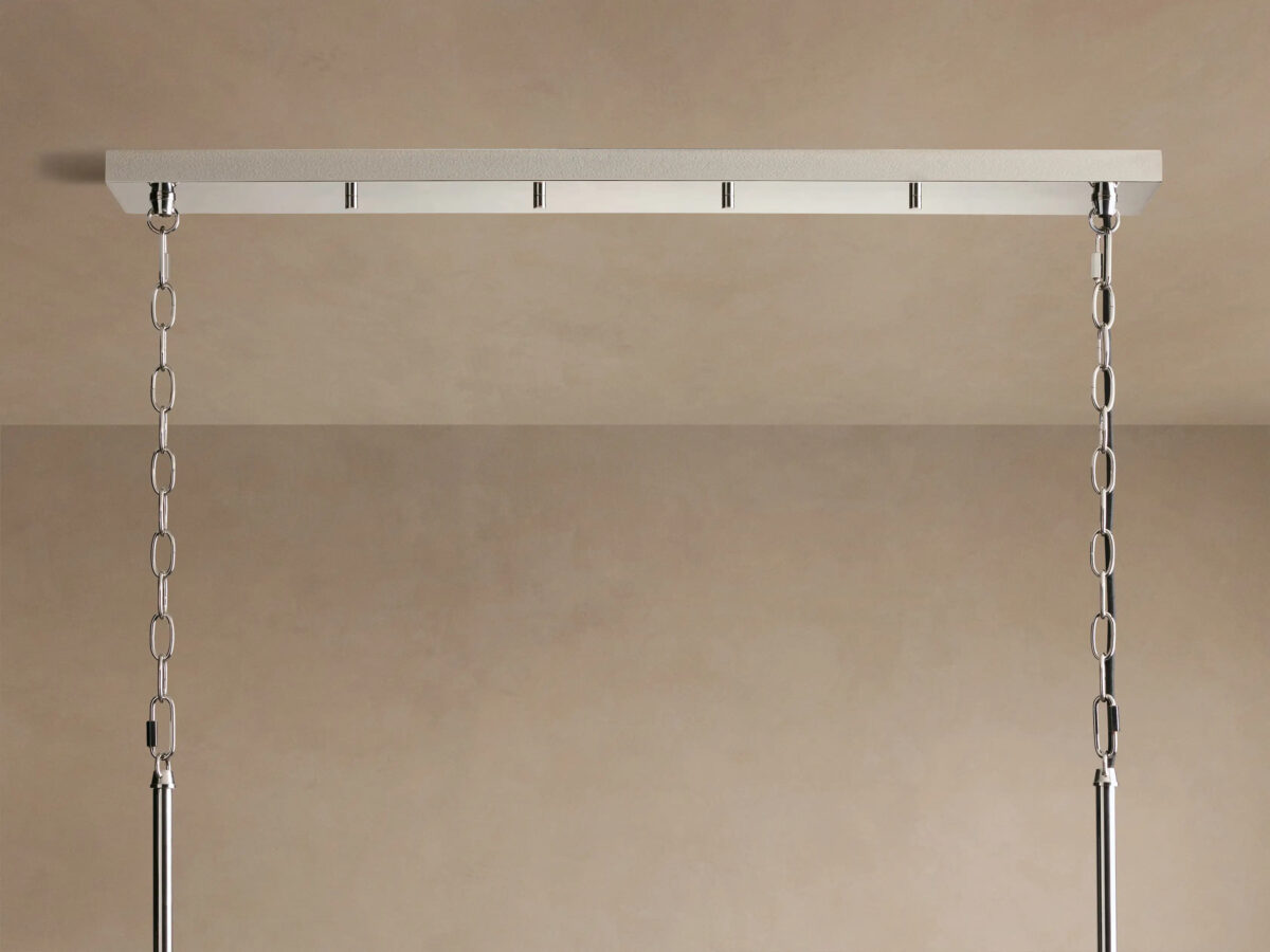 GV Nickel Chandelier with Linear Ribbed Glass Shades - Image 12