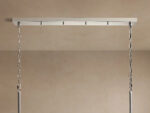 GV Nickel Chandelier with Linear Ribbed Glass Shades - Image 12