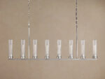 GV Nickel Chandelier with Linear Ribbed Glass Shades - Image 10
