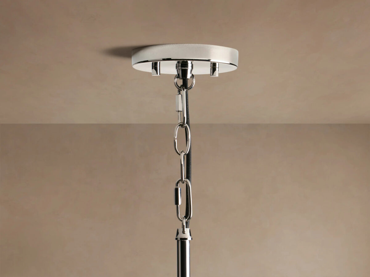 GV Brass Glass Pendant with Clear Fluted Shade - Image 11