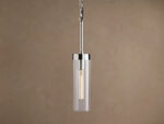GV Brass Glass Pendant with Clear Fluted Shade - Image 8