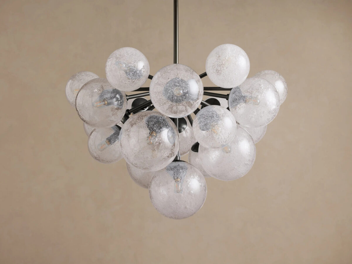 GV Mandoza Modern Glass Light 19 Light Brass Chandelier - Image 10