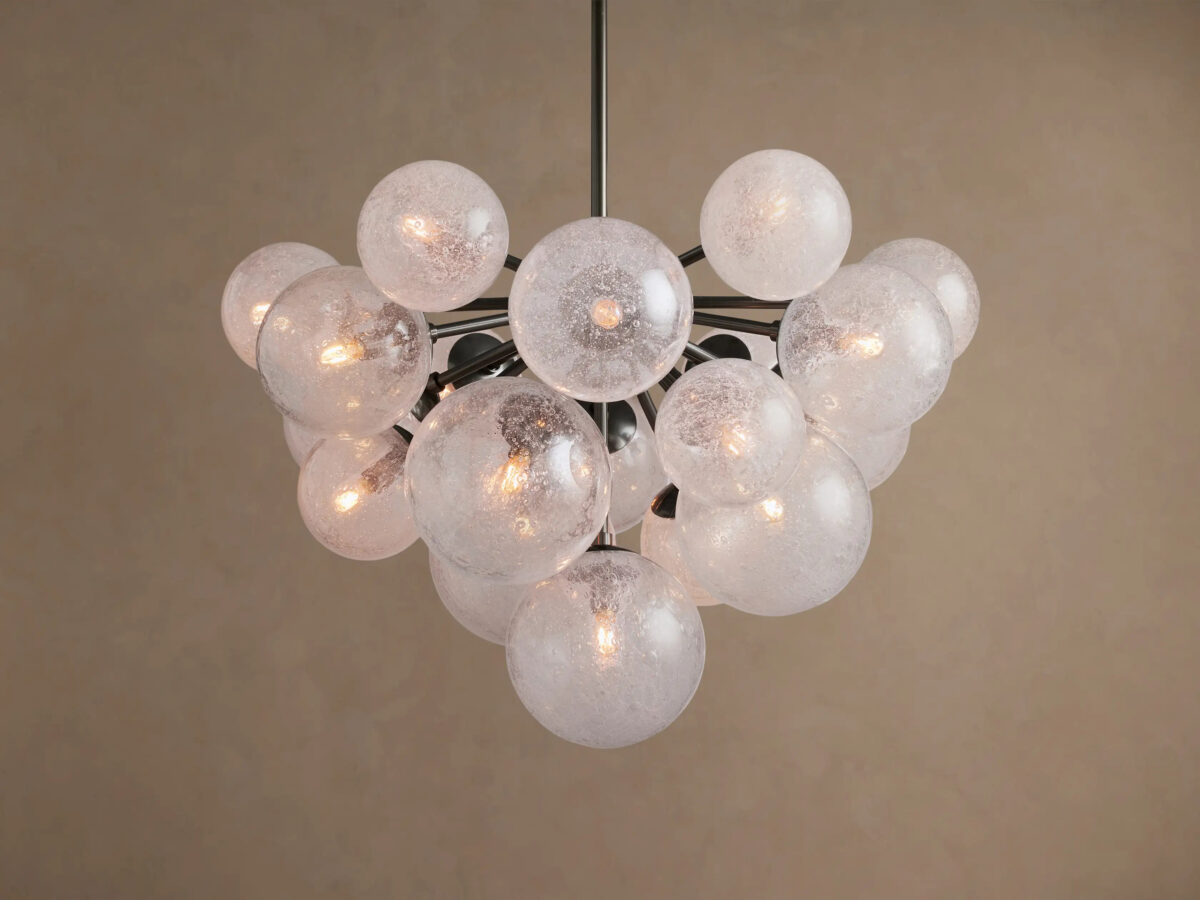 GV Mandoza Modern Glass Light 19 Light Brass Chandelier - Image 9