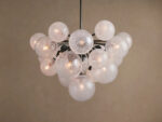 GV Mandoza Modern Glass Light 19 Light Brass Chandelier - Image 9