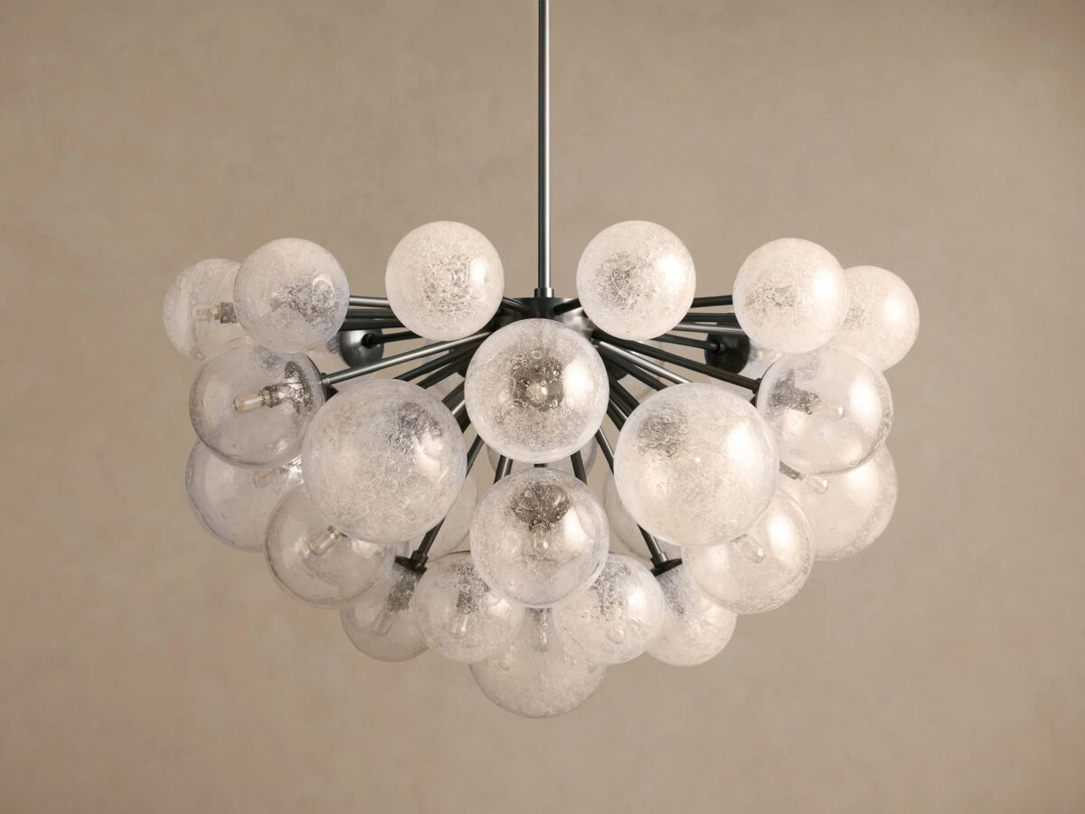 GV Mandoza Modern Glass Light 19 Light Brass Chandelier - Image 14