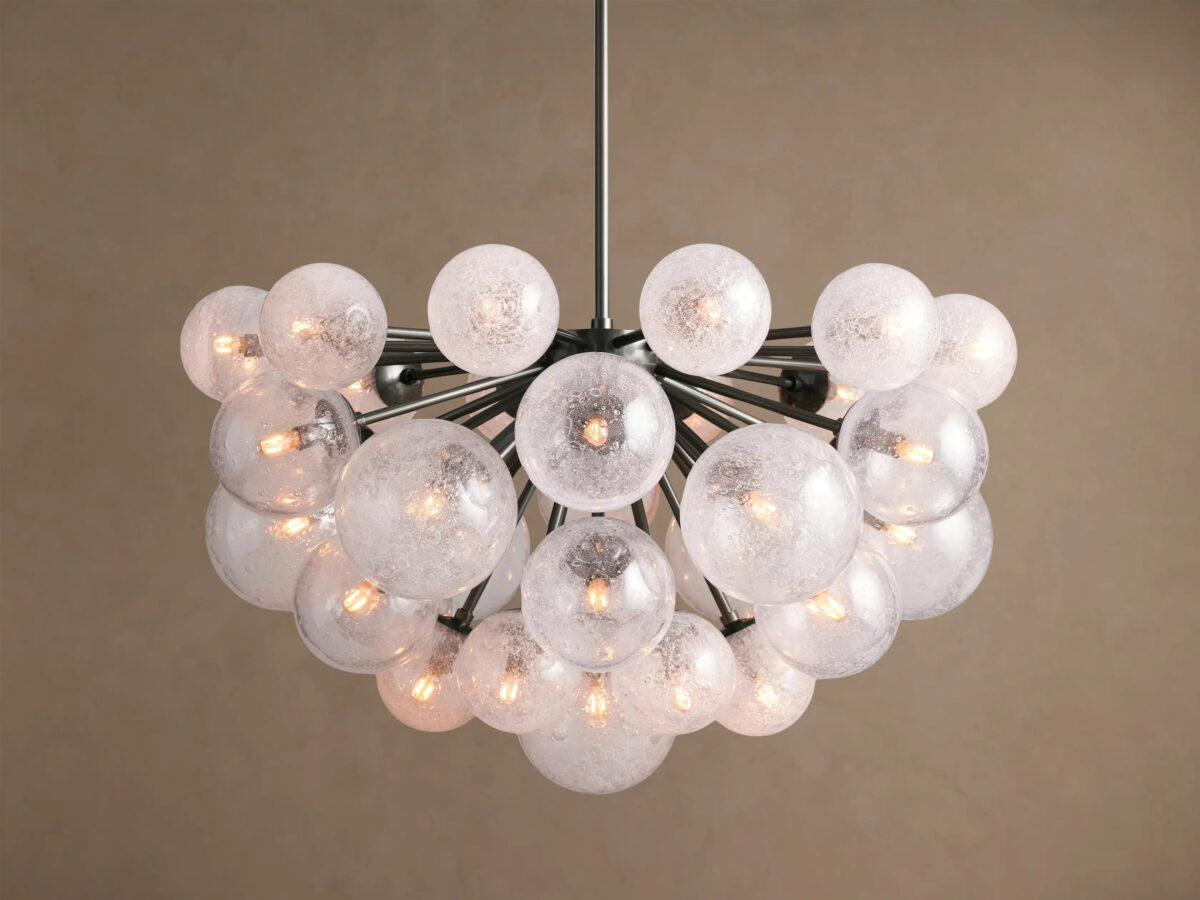 GV Mandoza Modern Glass Light 19 Light Brass Chandelier - Image 13