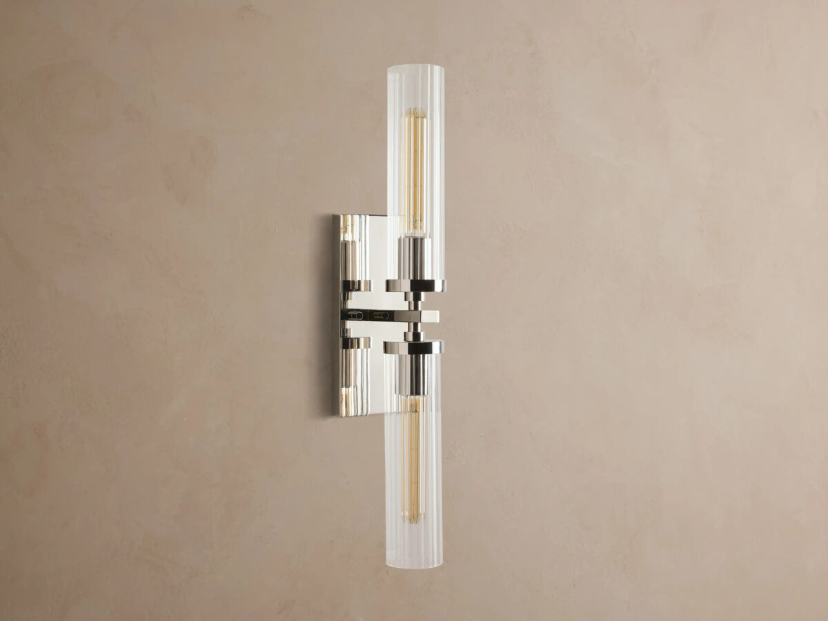 GV Andreas Fluted Glass Sconce Double Wall Light - Image 2
