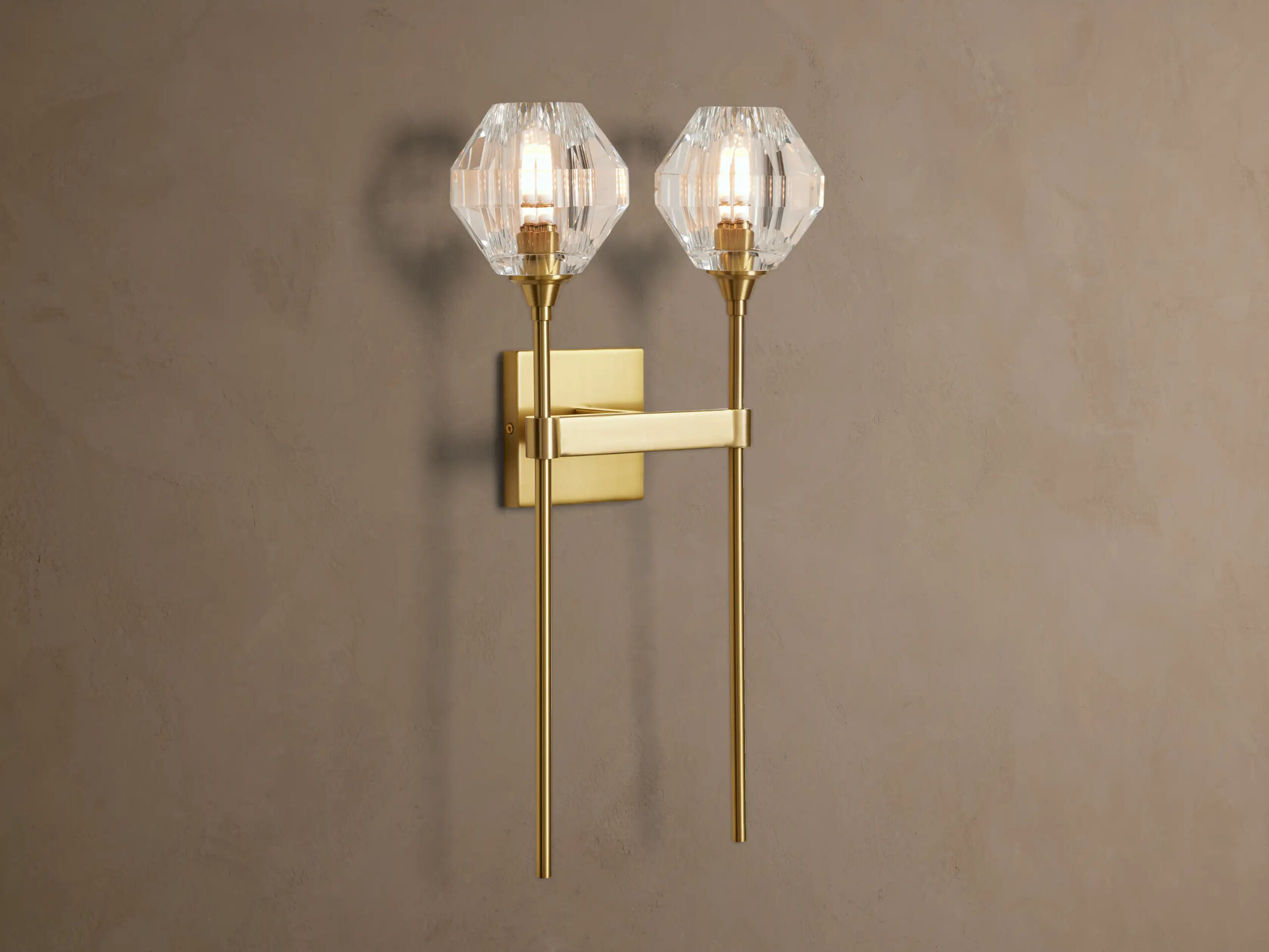 6610031H625_BWC260112 GV Crystal Brass Sconce Double Wall Light - Image 1