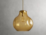 GV Modern Glass Pendant 16 Inch Amber Mouth Blown Light - Image 2