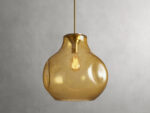 GV Modern Glass Pendant 16 Inch Amber Mouth Blown Light