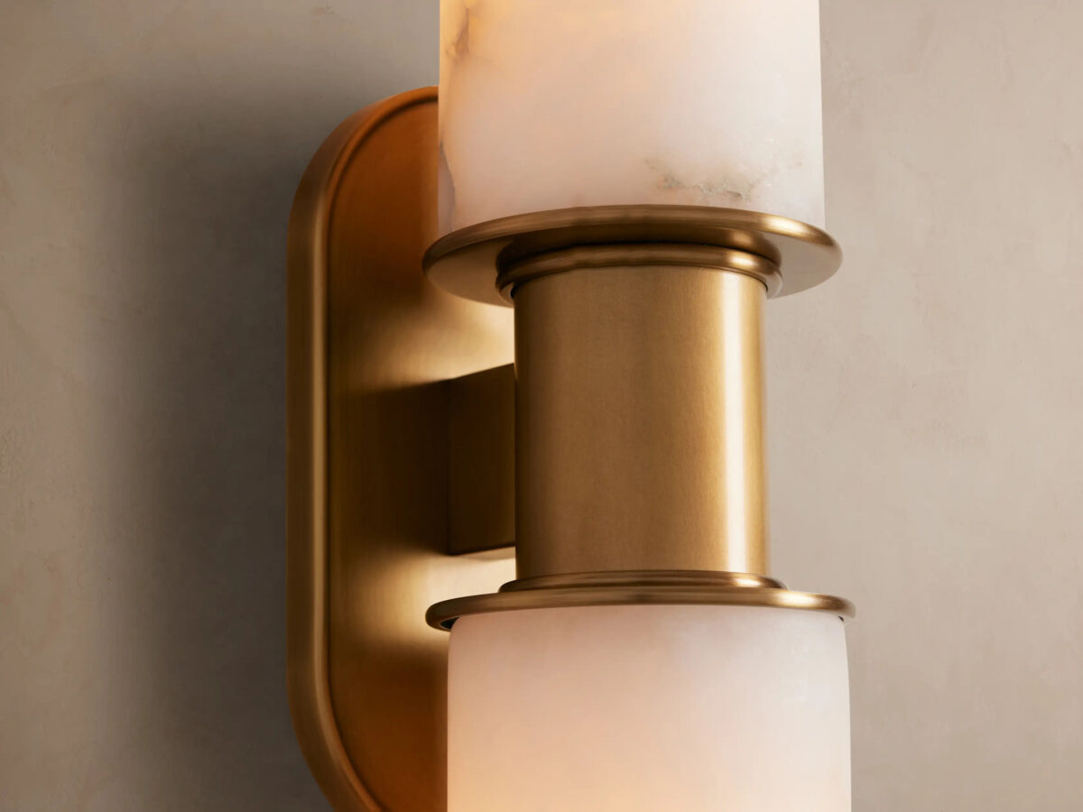 GV Harlin Alabaster Sconce Double Wall Light - Image 3