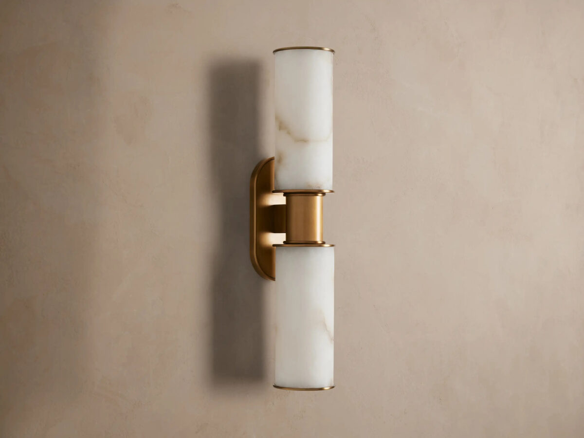 GV Harlin Alabaster Sconce Double Wall Light - Image 2