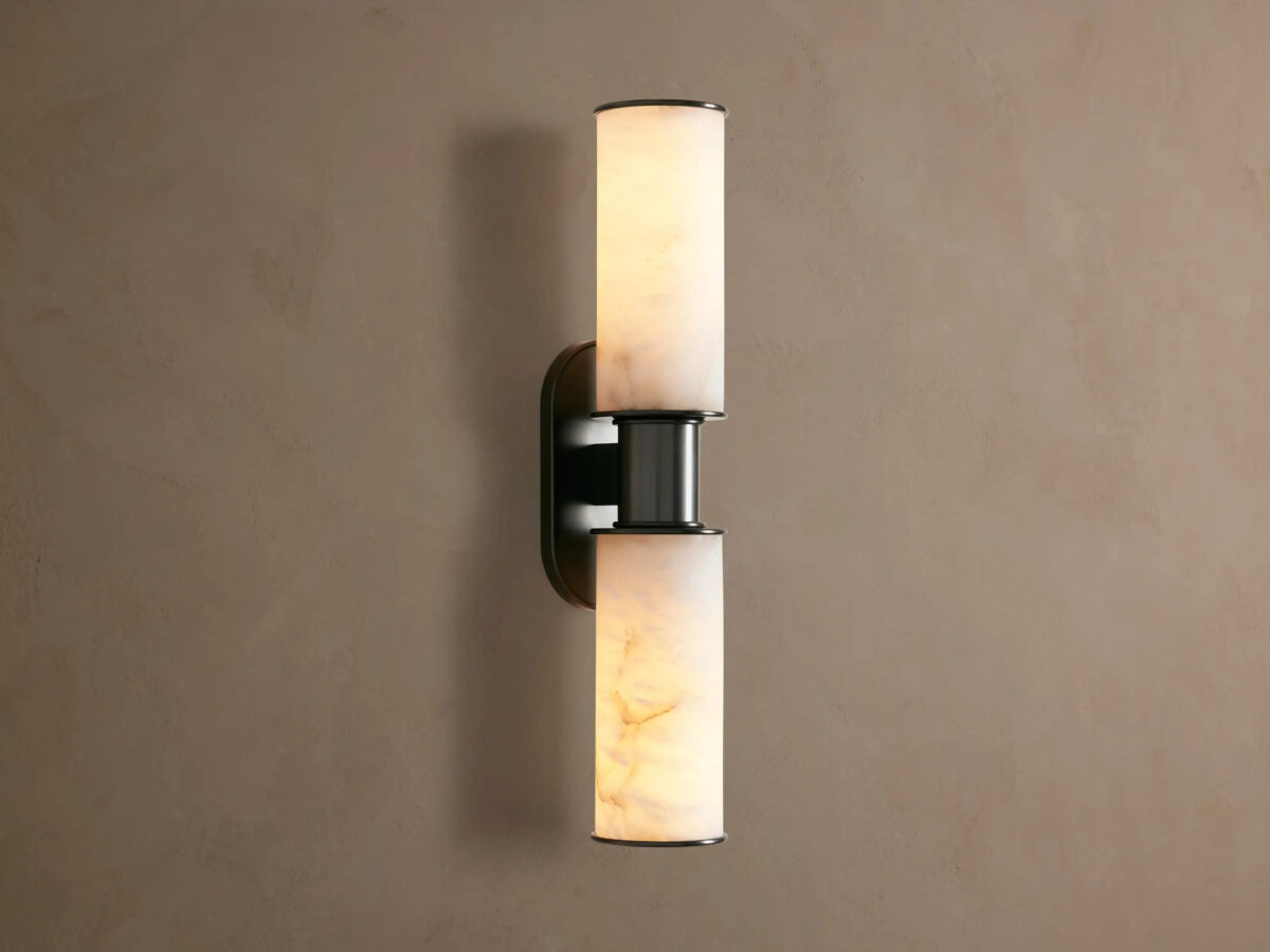 GV Harlin Alabaster Sconce Double Wall Light - Image 4
