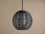 GV Wicker Globe Pendant Outdoor Black Light - Image 2
